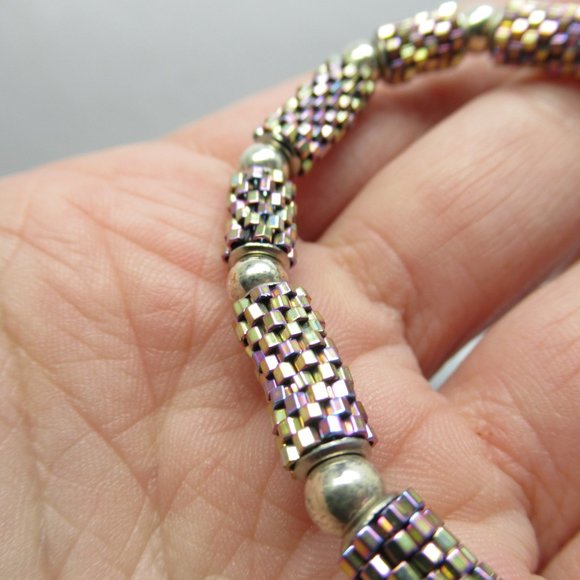 Peyote tube and Sterling silver bracelet - Picture 8 of 11